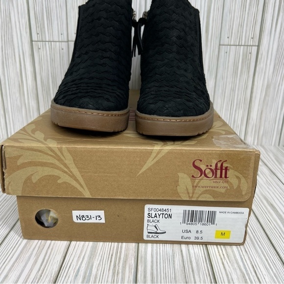 SÖFFT Slayton Black Wedge Bootie Size 8.5 - Picture 11 of 14
